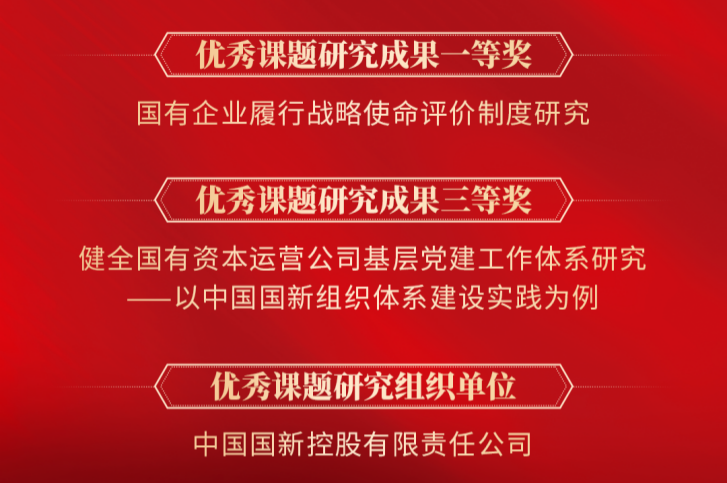 中國(guó)國(guó)新多個(gè)課題獲評(píng)中央企業(yè)黨建政研會(huì)優(yōu)秀成果